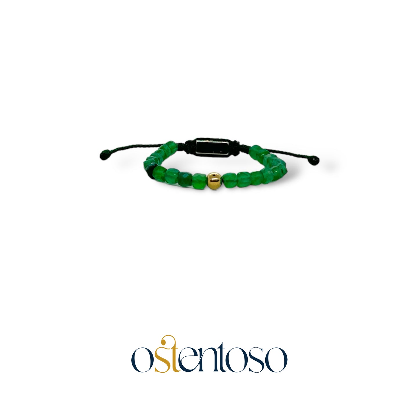 Pulsera Agata verde cúbica tamaño No. 6 mm.