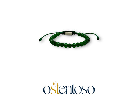 Pulsera Jade verde esferica tamaño No. 6 mm.