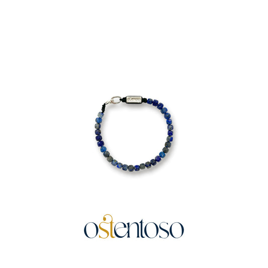 Brazalete Lapislazuli cubico facetado tamaño No. 5 mm.