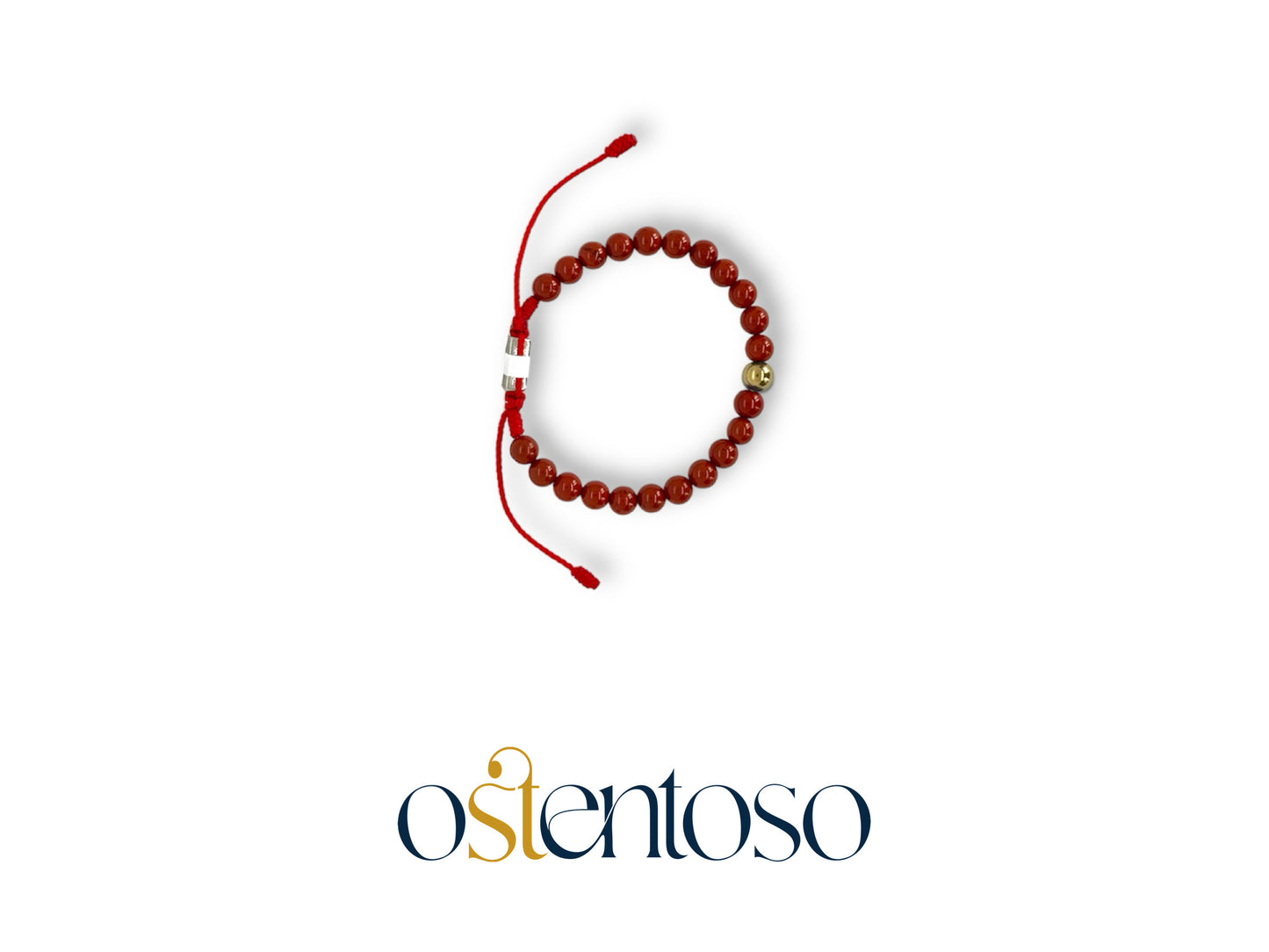 Pulsera Jaspe Rojo esferica tamaño No. 6 mm.