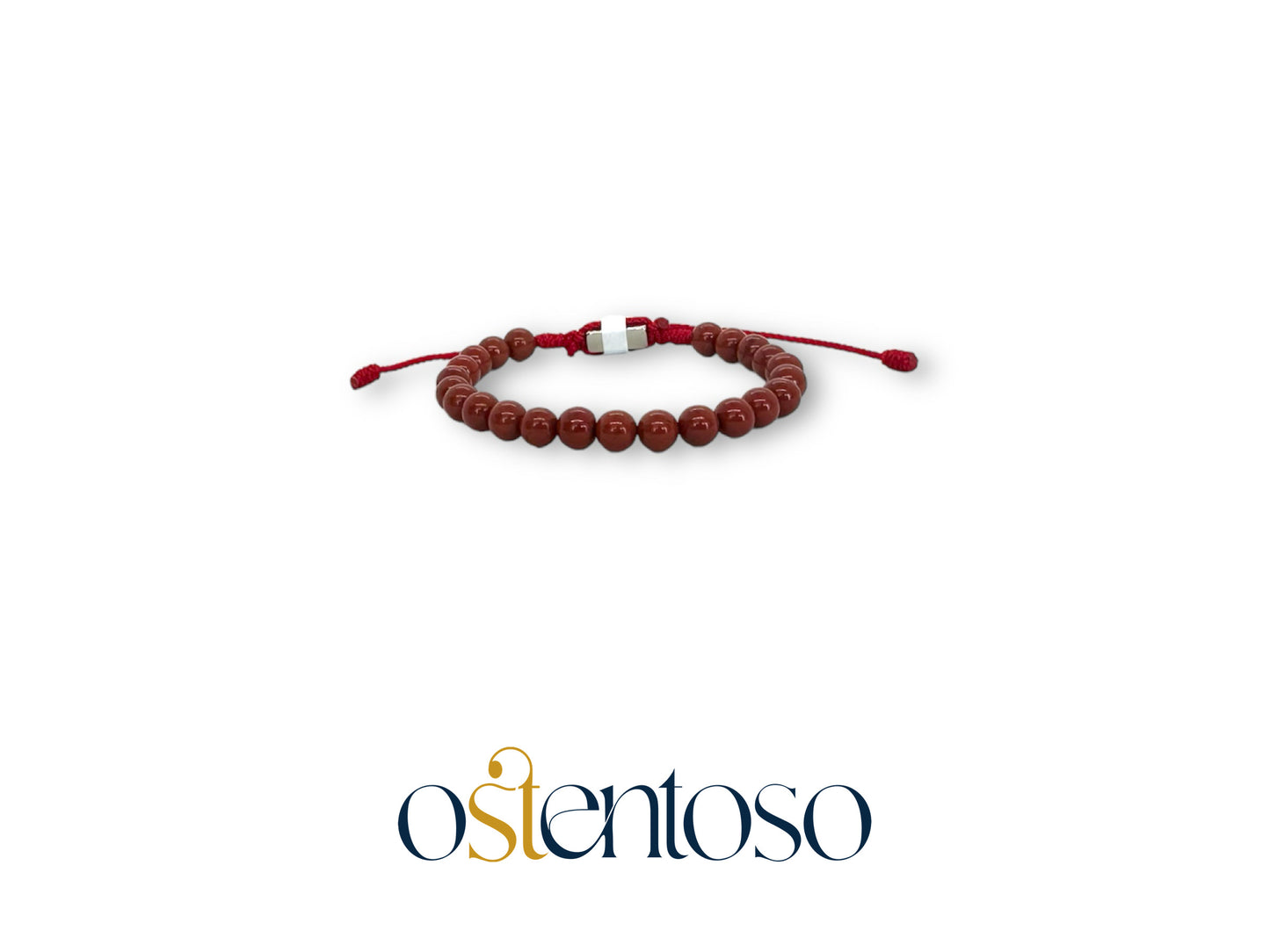 Pulsera Jaspe Rojo esferica tamaño No. 6 mm.