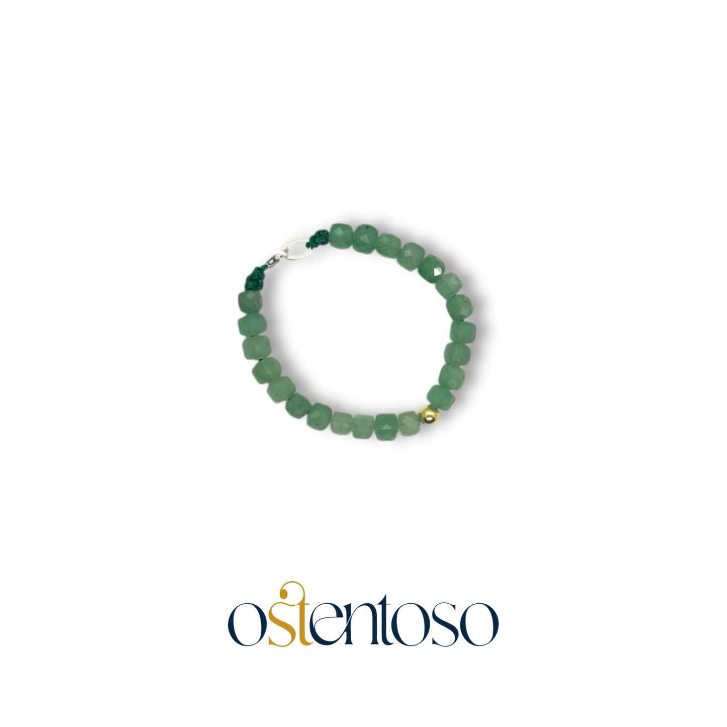 Brazalete Jade Verde cubico facetado tamaño No. 6 mm.