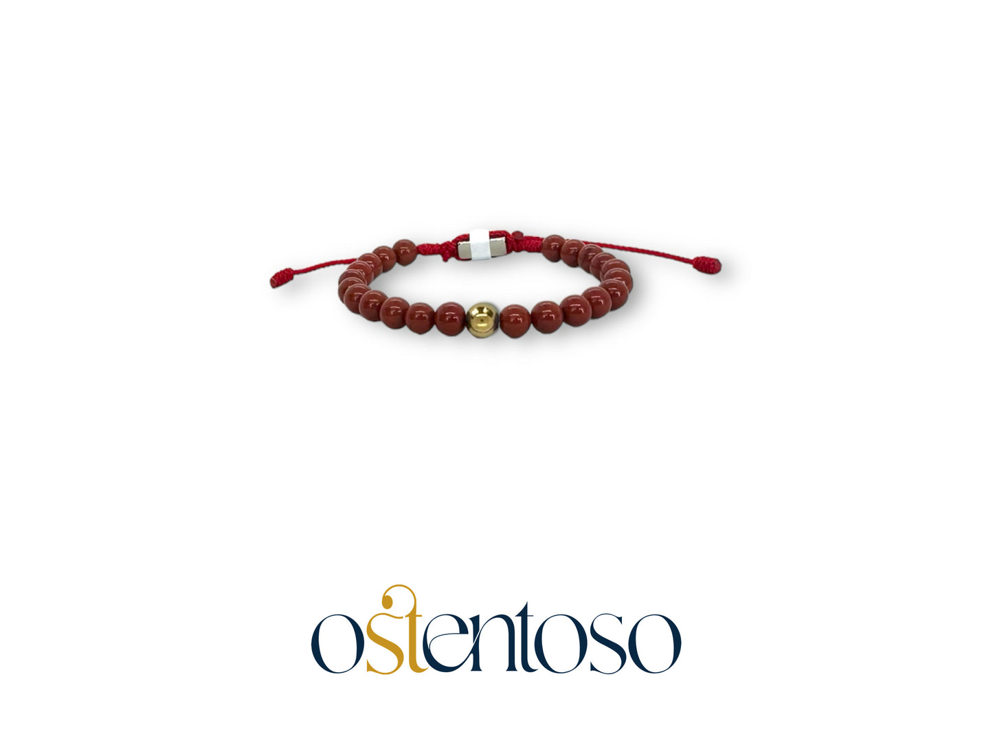 Pulsera Jaspe Rojo esferica tamaño No. 6 mm.