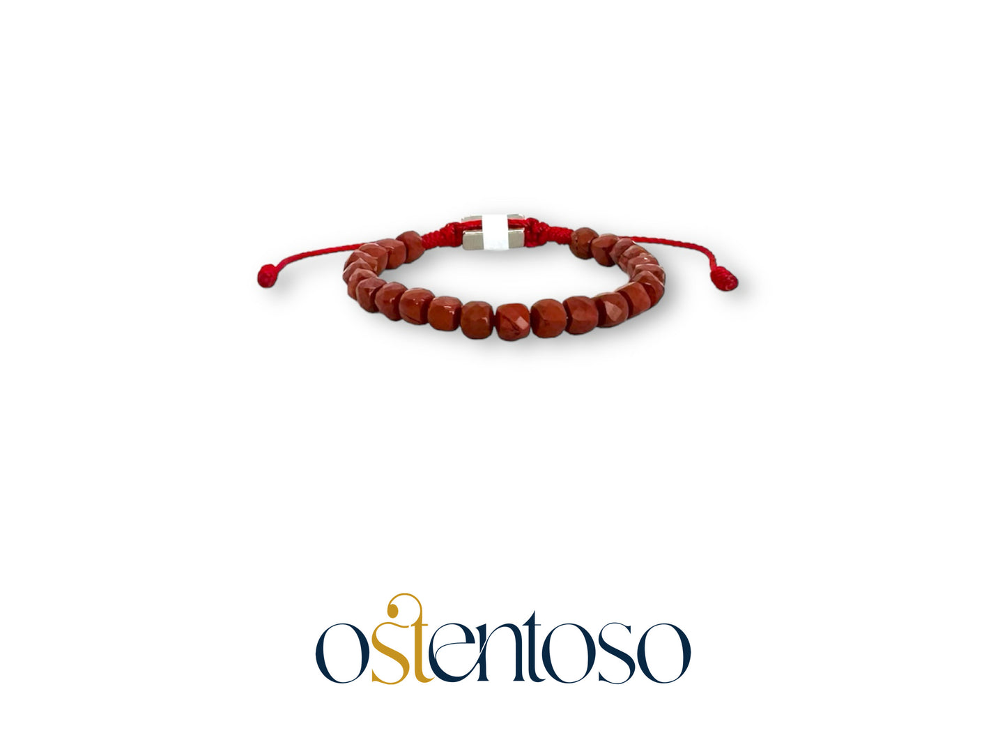 Pulsera Jaspe Rojo cubica tamaño No. 6 mm.