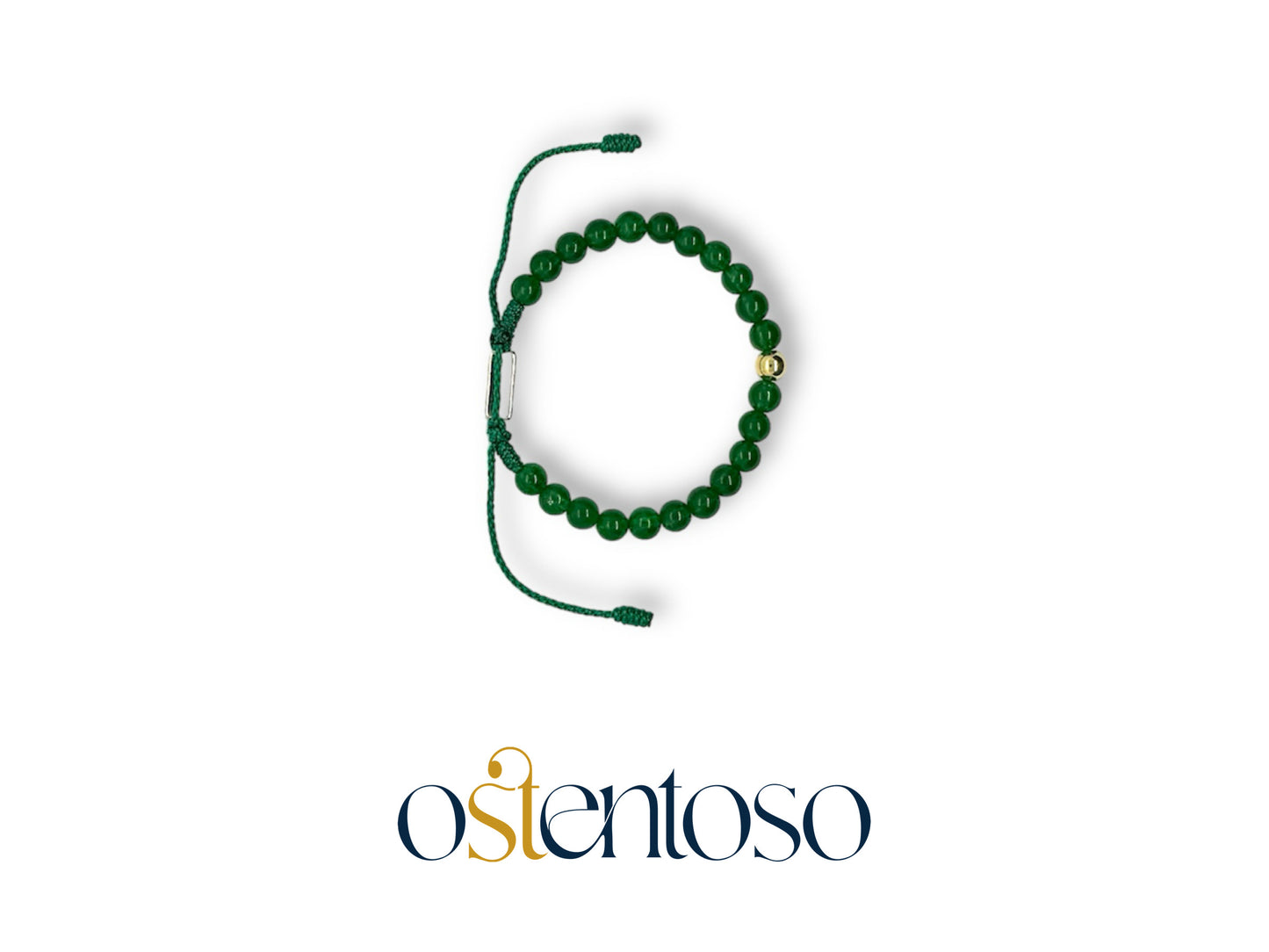 Pulsera Jade verde esferica tamaño No. 6 mm.