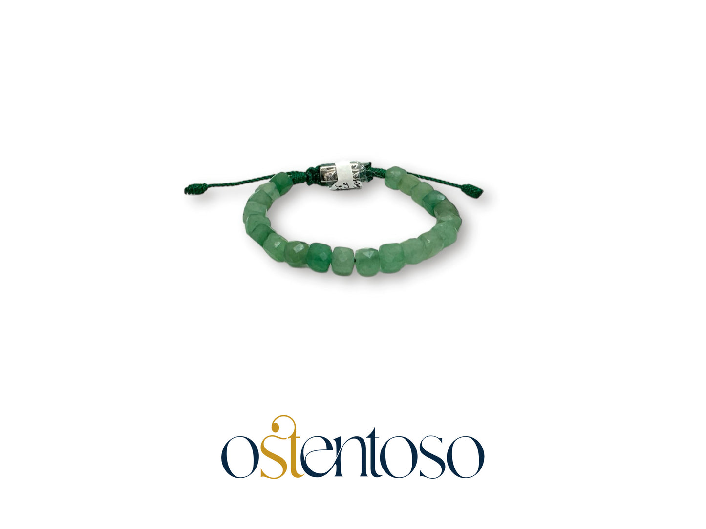 Pulsera Jade verde cubico facetado tamaño No. 6 mm.