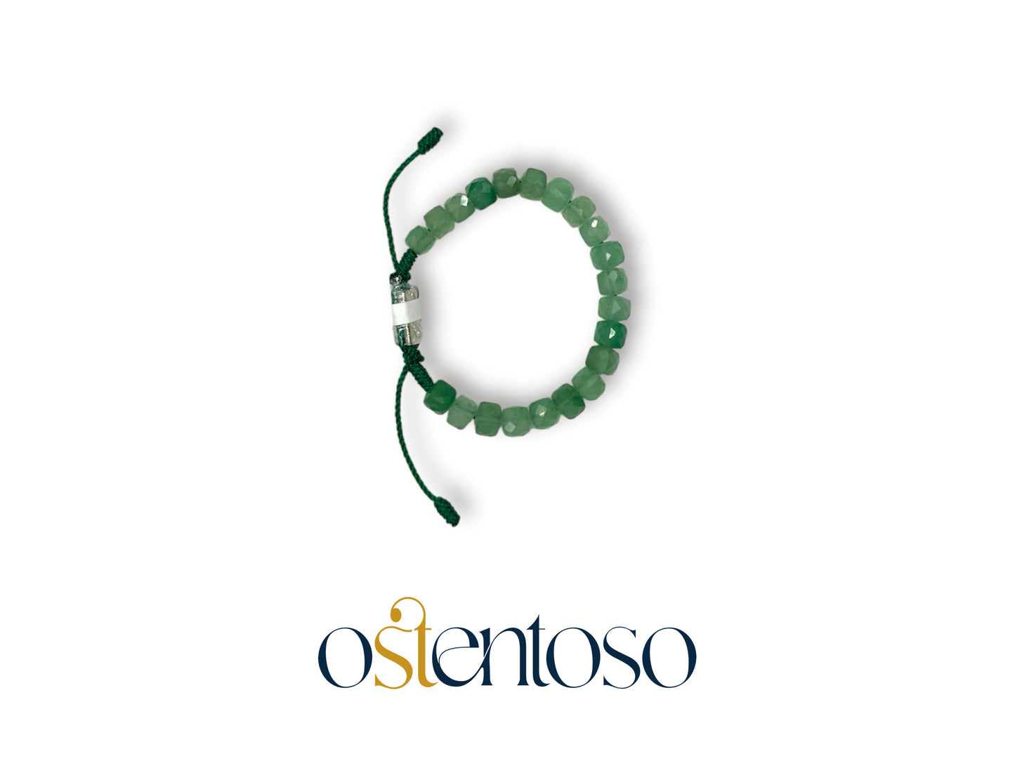 Pulsera Jade verde cubico facetado tamaño No. 6 mm.