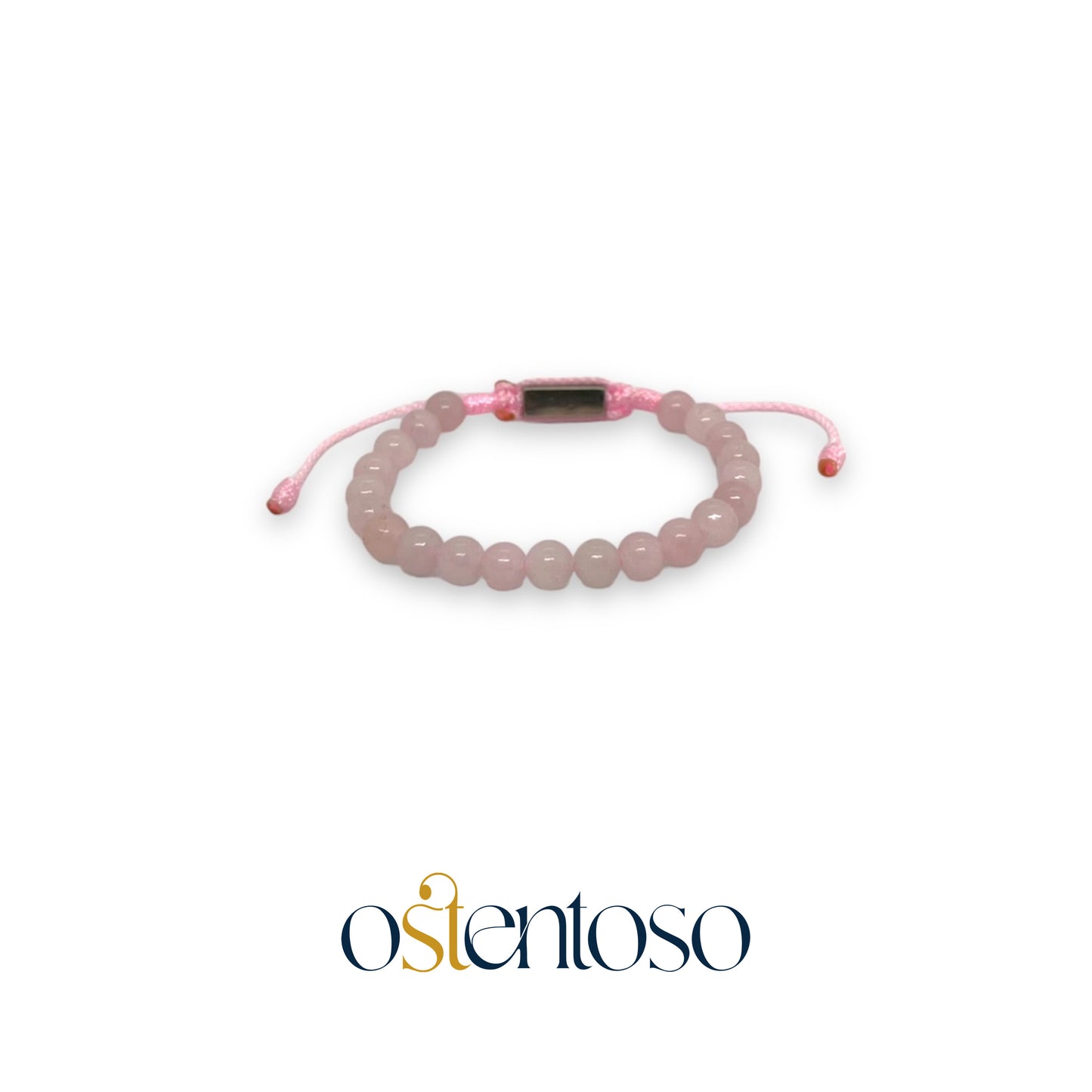 Pulsera Cuarzo Rosa esferica tamaño No. 6 mm.